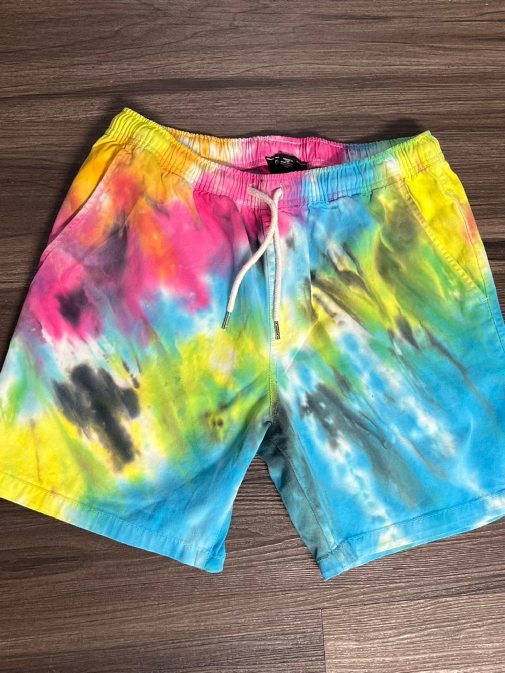 Forever 21 Men Multicolor Tie-Dye Drawstring Shorts Size